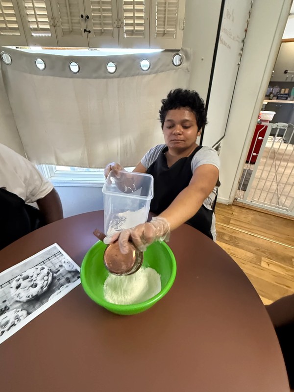 ADP participant mixing ingredients