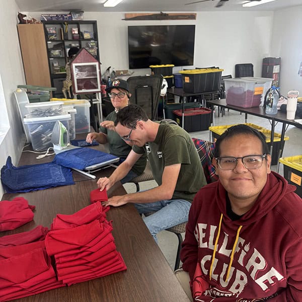 Participant in the Tailored Day Service at Ivey Ranch preparing for an event